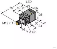 Turck Induktiver Sensor b&uuml;ndig PNP, Schlie&szlig;er BI10U-CA25-AP6X2-H1141