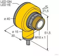 Turck 3038510 Ultraschall-Empf&auml;nger T18VP6UR PNP 1St.