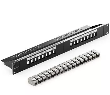deleyCON 16 Port CAT 6a Patchpanel MK6166