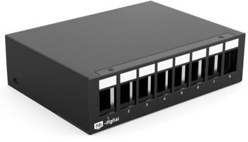 HB-Digital Patchpanel 8 Port für 8 x Keystone Module schwarz