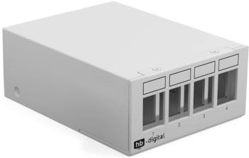 HB-Digital Patchpanel 4 Port für Keystone Module hellgrau