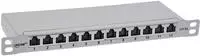 InLine&reg; 10" Patchfeld Cat.6A 0,5HE 12-fach, lichtgrau, RAL7035, mit Staubschutz