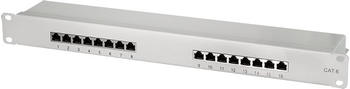 LogiLink Cat.6 Patchpanel 16 Ports geschirmt, 19 Zoll Einbau, hellgrau (NP0056)