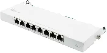 Good Connections Patchpanel Desktop Cat. 6, 8-Port, 0,5 HE, STP geschirmt, werkzeugloses &Ouml;ffnen Reinwei&szlig; (RAL9010) (GC-N0113)