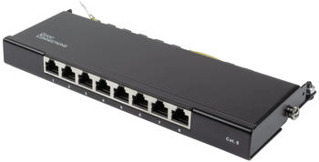Good Connections Patchpanel Desktop Cat. 6, 8-Port, 0,5 HE, STP geschirmt, werkzeugloses &Ouml;ffnen Tiefschwarz (RAL9005) (GC-N0112)