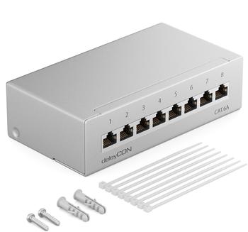 deleyCON CAT6a Patchpanel 8-Port hellgrau (MK5510)