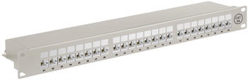 Goobay CAT 6a 19-Zoll (48,3 cm) Patch Panel, 24 Port, (1 HE) grau (90855)