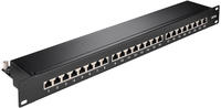 Cat 6a 19-zoll (48,3 Cm) Patch Panel, 24 Port, (1 He), Stp Geschirmt, Schwarz.