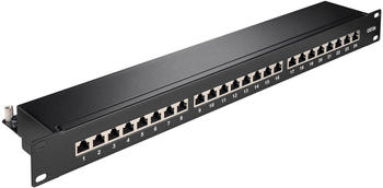 Goobay CAT 6a 19-Zoll (48,3 cm) Patch Panel, 24 Port, (1 HE) schwarz (90854)