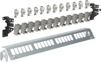 Hager Patch-Panel 24-fach (E-Dat), inkl. 12xRJ45 Module f.Hutschiene o.geschraubt (FZ24MM)