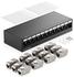 deleyCON 12 Port Patchpanel Set Patchfeld Verteilerfeld 1HE + 12x RJ45 Keystone Jack Modul STP CAT6a