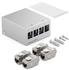 deleyCON 4 Port Patchpanel Set Patchfeld Verteilerfeld 1HE + 4x RJ45 Keystone Jack Modul STP CAT6a