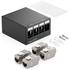 deleyCON 4 Port Patchpanel Set Patchfeld Verteilerfeld 1HE + 4x RJ45 Keystone Jack Modul STP CAT6a
