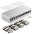 deleyCON 12 Port Patchpanel Set Patchfeld Verteilerfeld 1HE + 12x RJ45 Keystone Jack Modul STP CAT6a