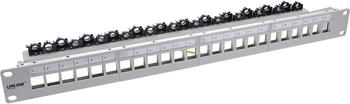 InLine Patchfeld 24-fach, Keystone Leerblech Patchpanel, 19", 1HE lichtgrau RAL7035 (76824O)