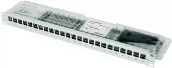 Telegärtner 19" Modulträger 1 HE inkl. 24xAMJ-Modul K Cat.6A T568A schwarz (100007009)