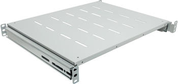Intellinet 19" Ausziehbarer Fachboden 1 HE, geeignet für Schränke mit 600 bis 800 mm Tiefe, Ablagefläche 350 mm Tiefe grau (712323)
