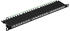 ProfiPatch Patchpanel Patchfeld Cat.6A 19 Zoll 24-Port RJ45 geschirmt Rackeinbau 0,5HE schwarz (P06SW)