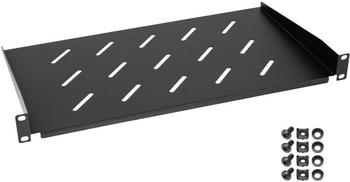 HMF Fachboden f&uuml;r Serverschrank, 19 Zoll, 1 HE, HMF 65499 48,3 x 25 x 4,5 cm schwarz (65499-250MM-02)
