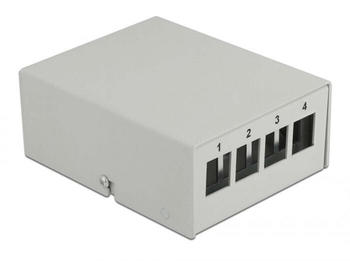 DeLock Keystone Patchpanel 4 Port grau (43407)