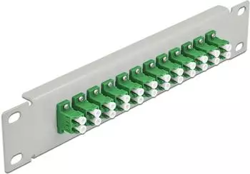 DeLock LWL Patchpanel 10'' 12-Port LC Duplex 1HE grau/grün (66787)
