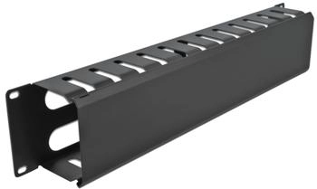 DeLock Kabelmanagement Rangierpanel mit 4 Öffnungen 2 HE schwarz (66553)