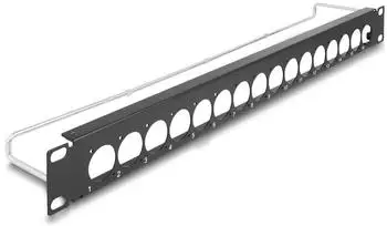 DeLock 19" D-Typ Patchpanel 16 Port 1 HE schwarz (67058)