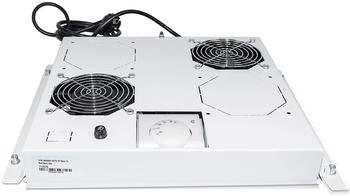 Intellinet 19 Zoll Netzwerkschrank-Lüftereinheit mit 2 Lüftern und Thermostat 1 HE Grau (712781)