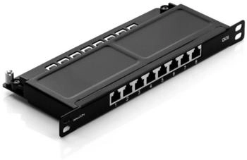 deleyCON CAT6 Patchpanel 8 Port 0,5HE Verteilerfeld Rackeinbau Servermontage LAN