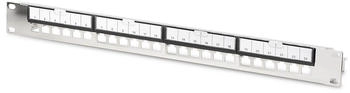 Digitus Patchpanel Modular Für Keystone-Module 19-Zoll 24-Port Geschirmt Rack-Montage 1HE Grau (DN-91411-G)