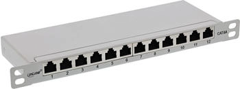 InLine Patchfeld Cat.6A 12-fach 10 0,5HE lichtgrau, RAL7035 Netzwerk-Infrastruktur Patchfelder (76819I)