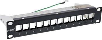 InLine 10 Patchpanel Leerblech 12x, für Keystone Module, 1HE, RAL9005 schwarz Zubehör Stand- / (19109C)