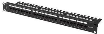 Lanberg Patch Panel 24 Port 1u 19 Kat.6a Utp (1 HE, 19 Zoll Rack) Schwarz