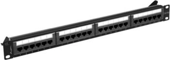 Lanberg patch panel 24port 1U cat.6A UTP Schwarz