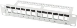 Lanberg patch panel blank 12 port 1U Grau