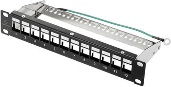 Renkforce RF-4996626 12 Port Patch-Panel 254 mm (10) Unbestückt 1 HE Schwarz Unbestückt