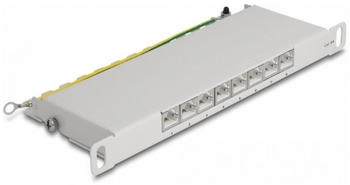 DeLock Patch Panel Rack montierbar CAT 6a RJ-45 X 8, LSA X 8 Grau 0.5U 25.4 cm (10") (DELOC-66871)