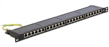 DeLock 19" Patchpanel 24-Port Cat6 0.5 HE schwarz (43316)