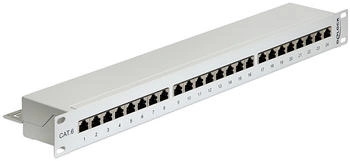 DeLock 19" Patchpanel 24-Port Cat6 geschirmt grau (43300)