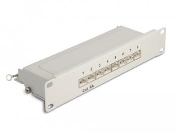 DeLock Patch Panel CAT 6a RJ-45 X 8 Grau 1U 25.4 cm (10") (66873)