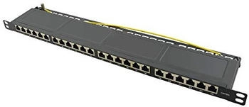 LogiLink 19" Cat.6A Patchpanel, 24-Port, schwarz, 0,5 HE (NP0063)