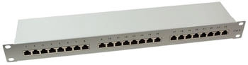 LogiLink 19" Patch Panel Kat.6 EconLine 24 Ports lichtgrau (NP0053)