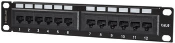 Intellinet 720748 12 Port Netzwerk-Patchpanel 254 mm (10) CAT 6 1 HE Mehrfarbig