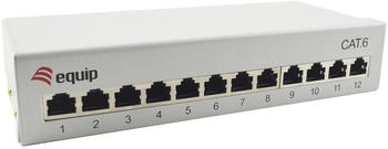 Equip 12-Port Cat.6 Desktop Patch Panel Hellgrau 10/100/1000Base-T(X) - Gigabit Ethernet 1000 Mbit/s RJ-45 Cat6 Weiß (227363)