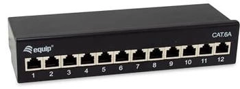 Equip Patchpanel 12x RJ45 Cat6A 19" FTP 1HE Premium schwarz FTP RJ-45 (326622)