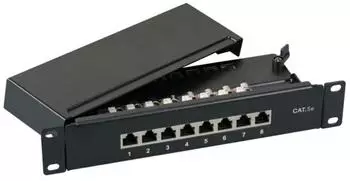 EFB-Elektronik Mini Patchpanel STP Cat5e 8×RJ45 1U, grau (37735.8)