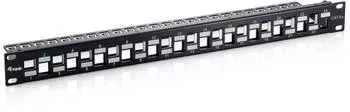 Equip Patchpanel 24-Port Keystone RJ45 Cat6a 19" 1HE geschirmt (769324NEUEVERSION)