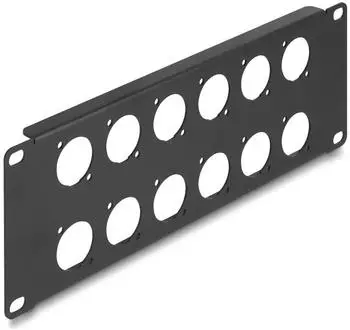 DeLock D-Typ Patchpanel 10", 12-Port, 2 HE, schwarz (88054)