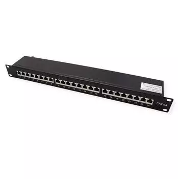Value Patchpanel Cat.6A (Class EA) 19", 24 Ports, geschirmt, schwarz (26.99.0364)