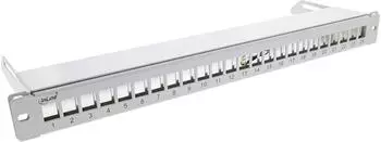 InLine Patchfeld 24-fach Keystone Leerblech mit Auszug 19" 1HE (76824J)